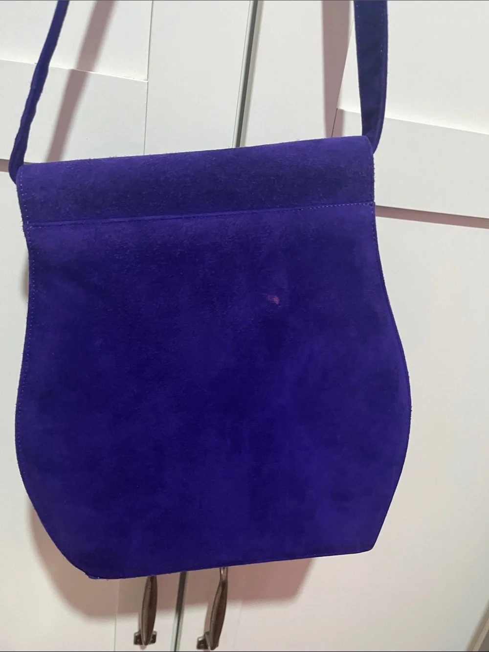 Neiman Marcus Deep Purple Suede Crossbody Bag